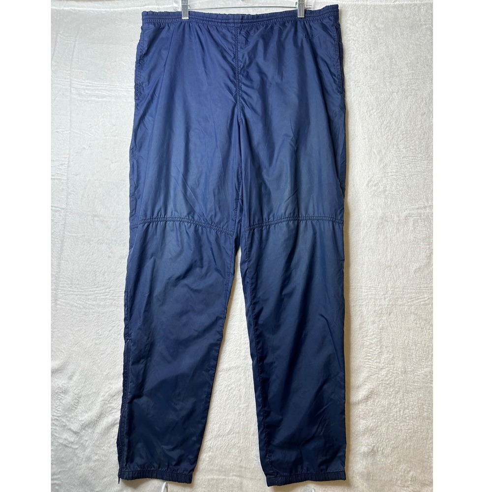 Nike Track Pants Mens L Navy Blue Vintage Elastic Waist Swoosh Logo